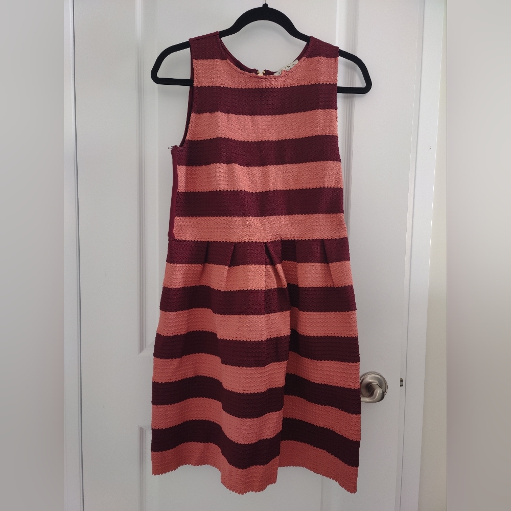 Pink toned striped halter puffy dress